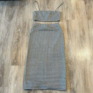 Reformation Callista Two Piece in Beige Check